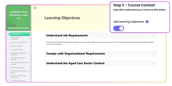 screenshot of eSkilled AI Course Creator